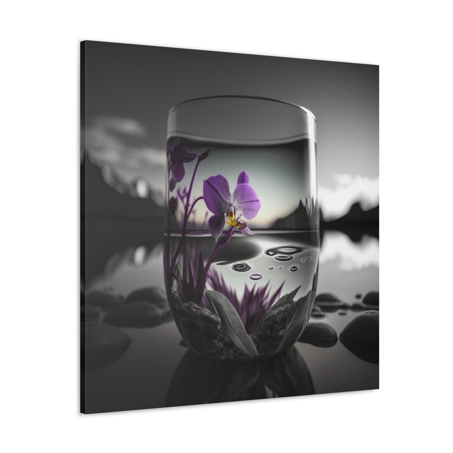 Canvas Gallery Wraps Purple Orchid Glass vase 2