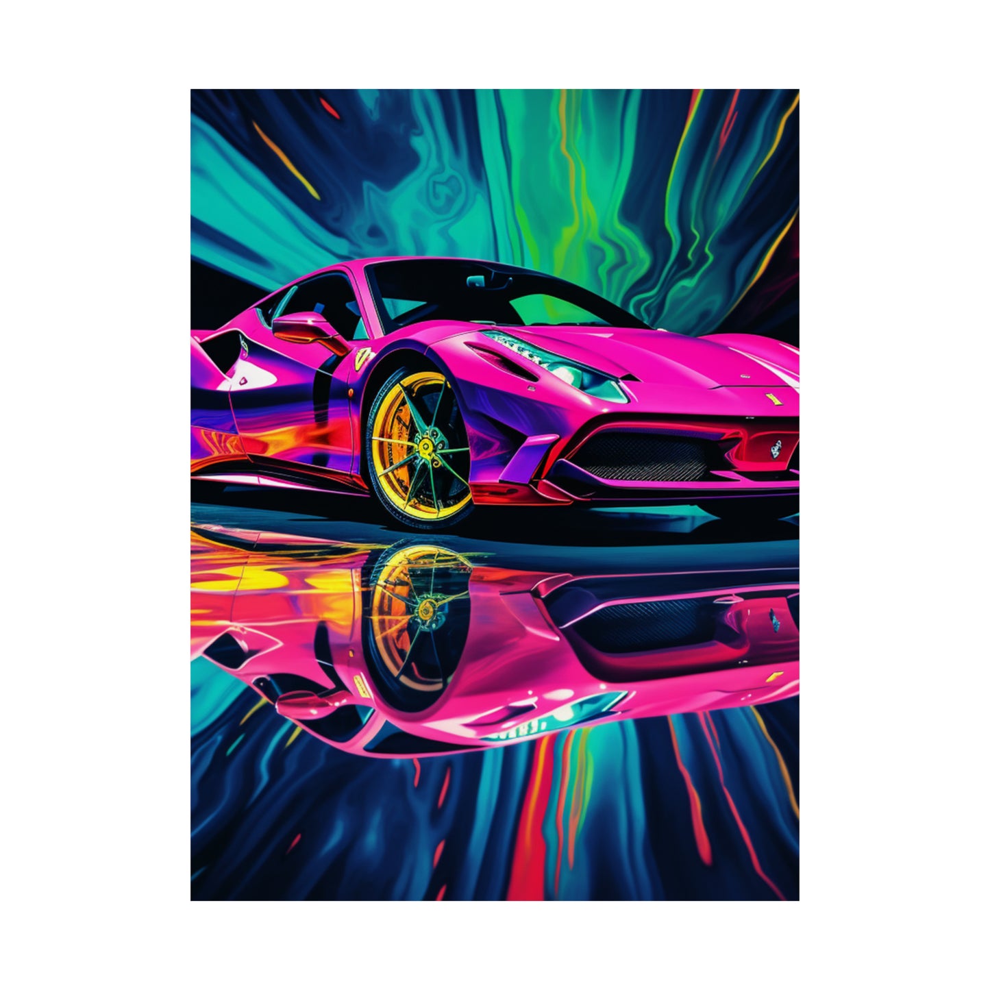 Premium Matte Vertical Posters Pink Ferrari Macro 4