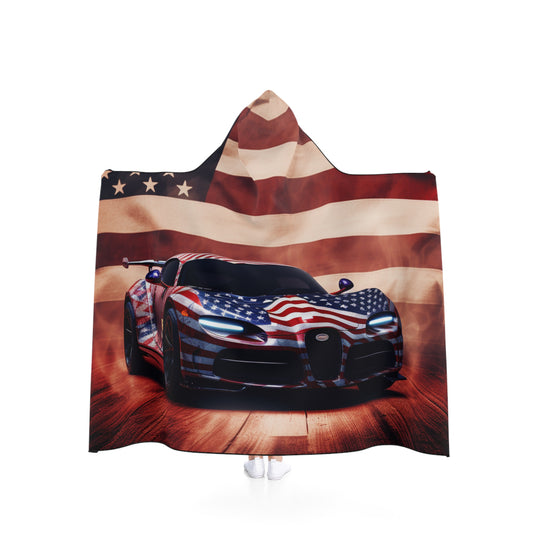 Hooded Blanket Abstract American Flag Background Bugatti 2