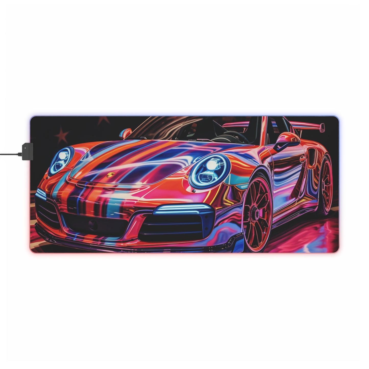 LED Gaming Mouse Pad Macro American Flag Porsche 4