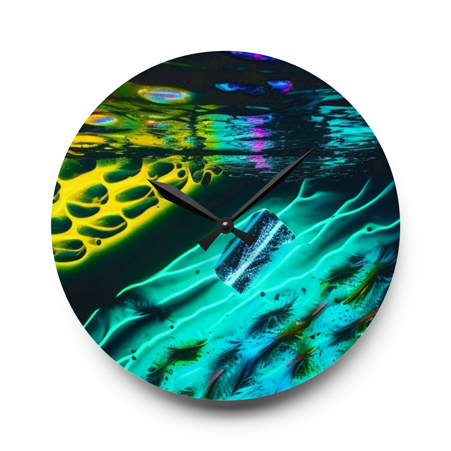 Acrylic Wall Clock Florescent Glow 2