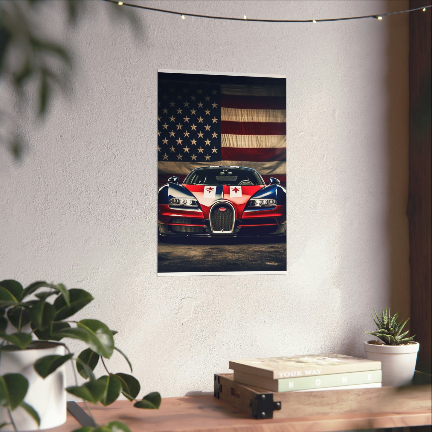 Premium Matte Vertical Posters Bugatti American Flag 3