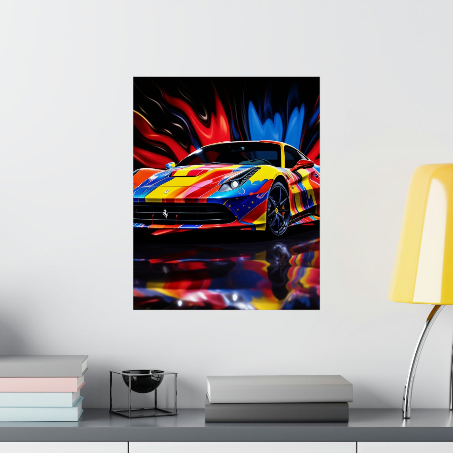 Premium Matte Vertical Posters Hyper Colorfull Ferrari 1