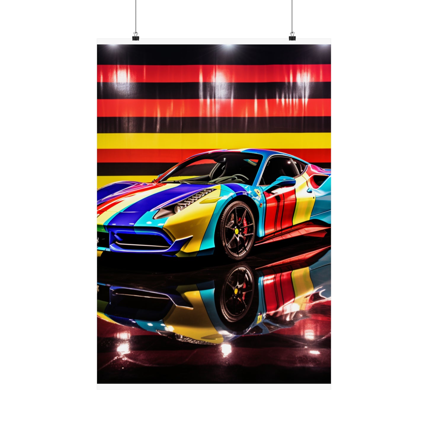 Premium Matte Vertical Posters Hyper Colorfull Ferrari 2