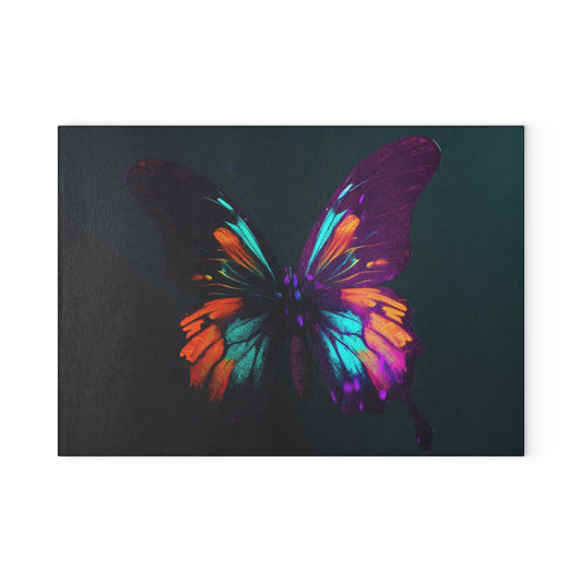 Glass Cutting Board Hyper Colorful Butterfly Purple 4