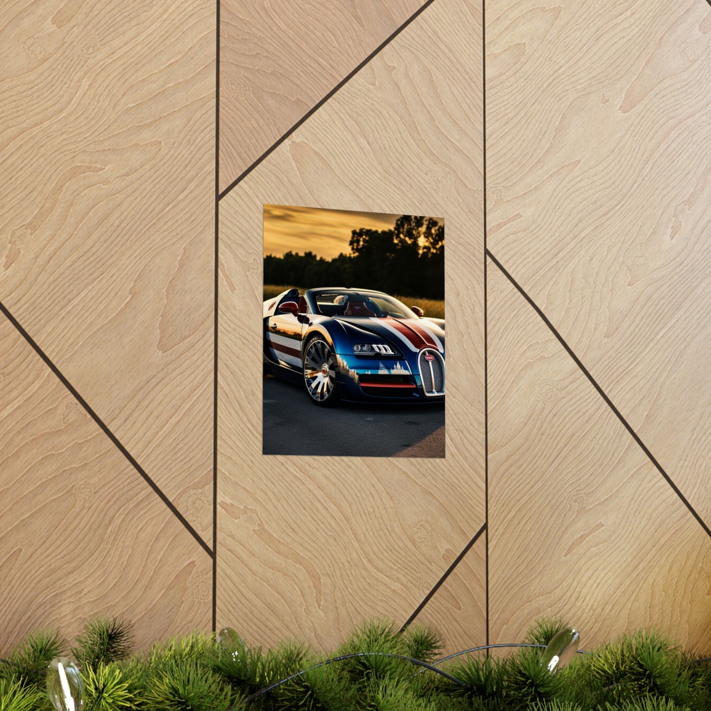 Premium Matte Vertical Posters Bugatti Flag American 3