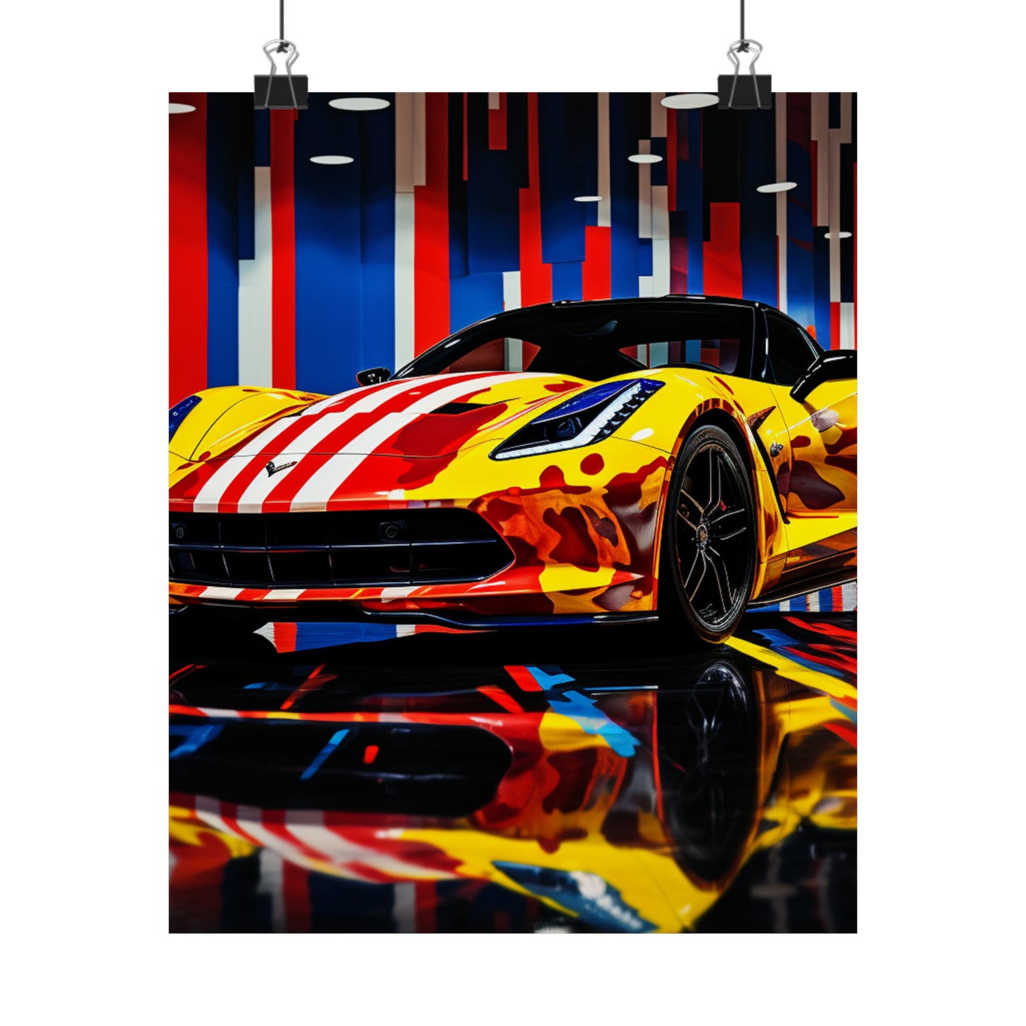 Premium Matte Vertical Posters Macro Flag Ferrari 4