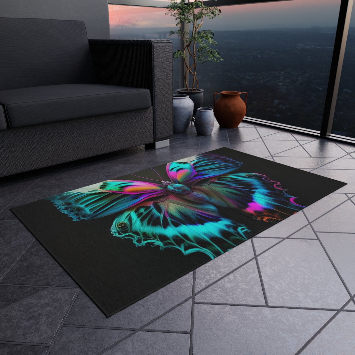 Outdoor Rug  Neon Butterfly Fusion 4
