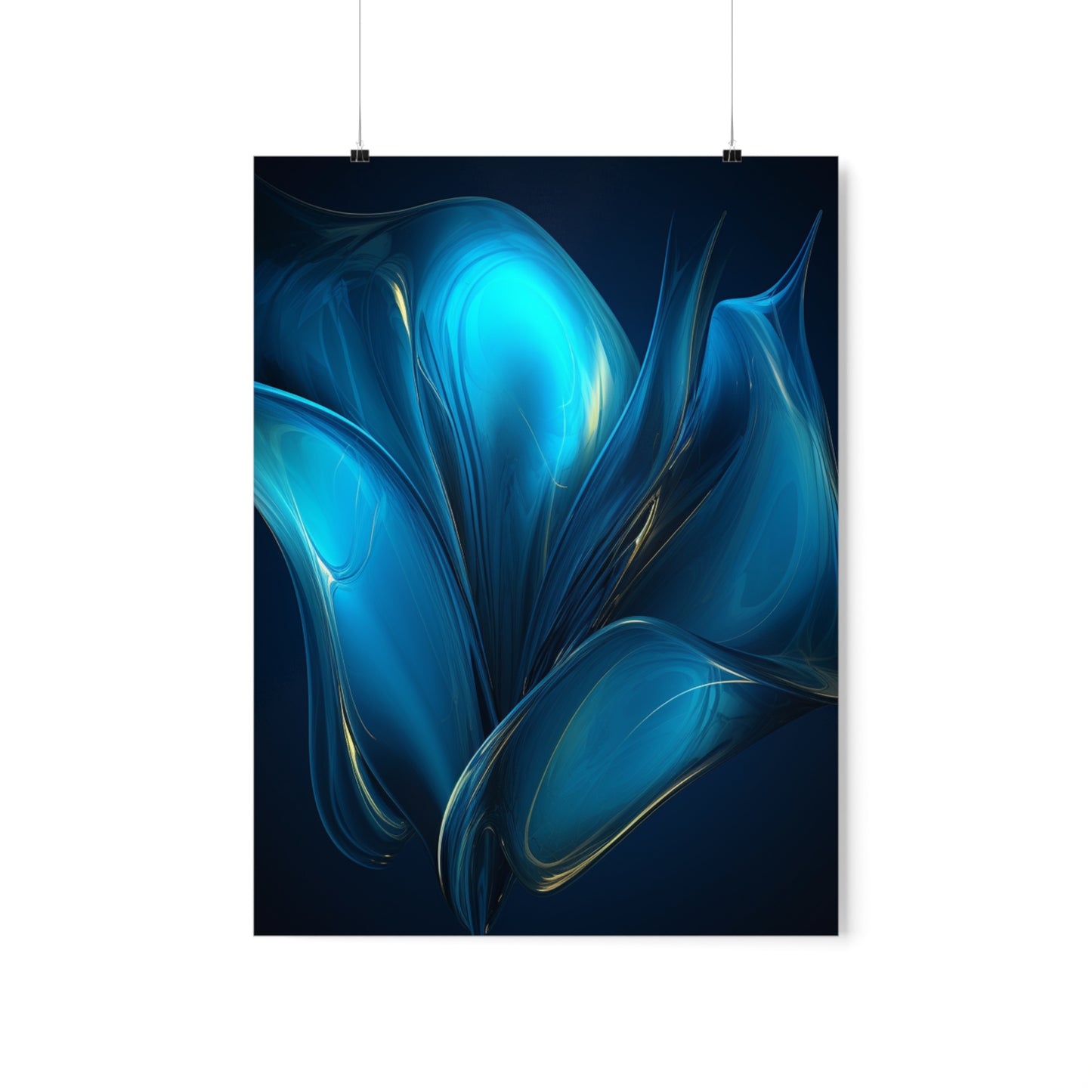 Premium Matte Vertical Posters Abstract Blue Tulip 2