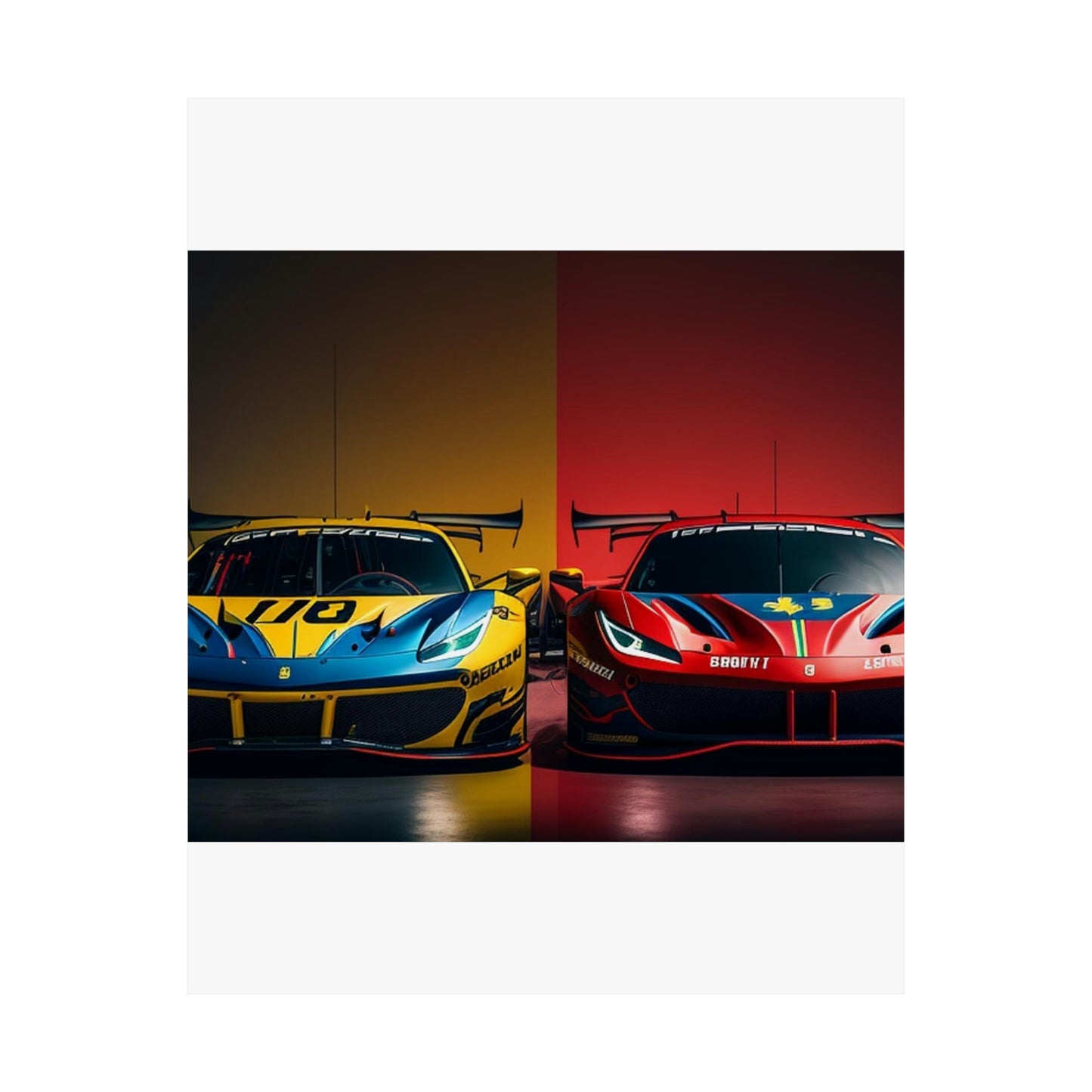 Premium Matte Vertical Posters Ferrari Red Blue 3