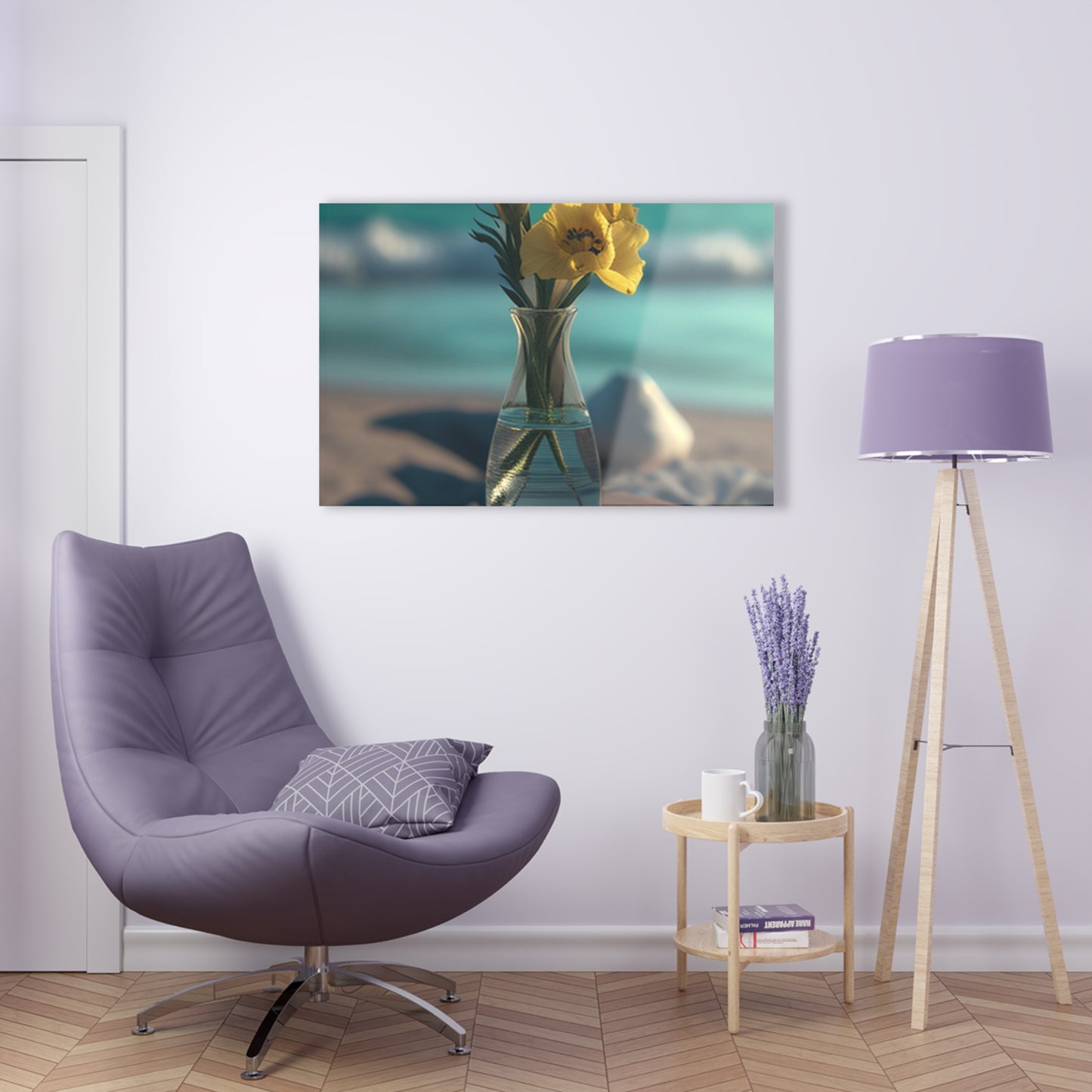 Acrylic Prints Yellow Gladiolus glass 4