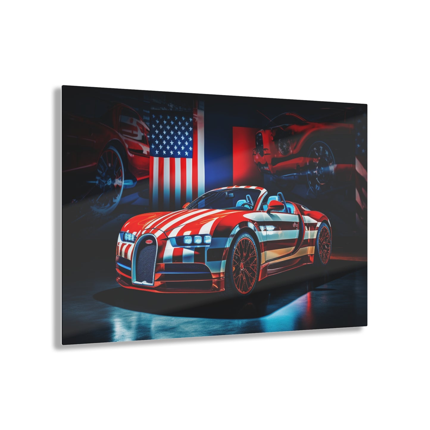 Acrylic Prints Macro Bugatti American Flag 2