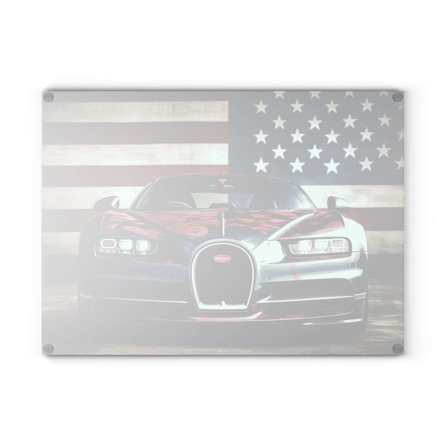 Glass Cutting Board Bugatti Flag 3