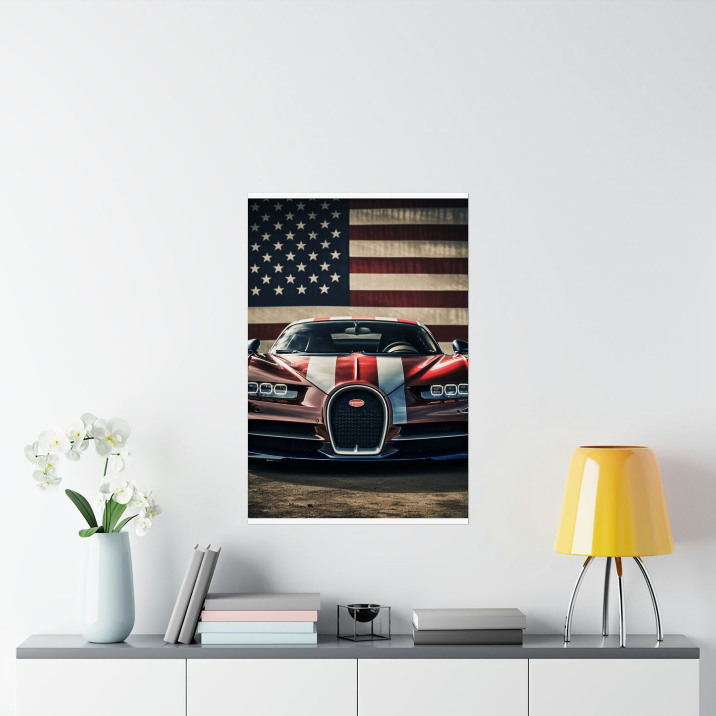 Premium Matte Vertical Posters Bugatti Flag 1