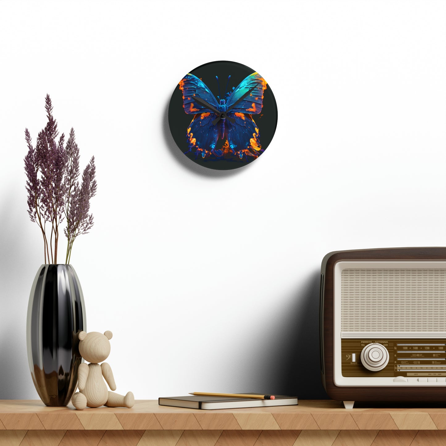 Acrylic Wall Clock Thermal Butterfly 3