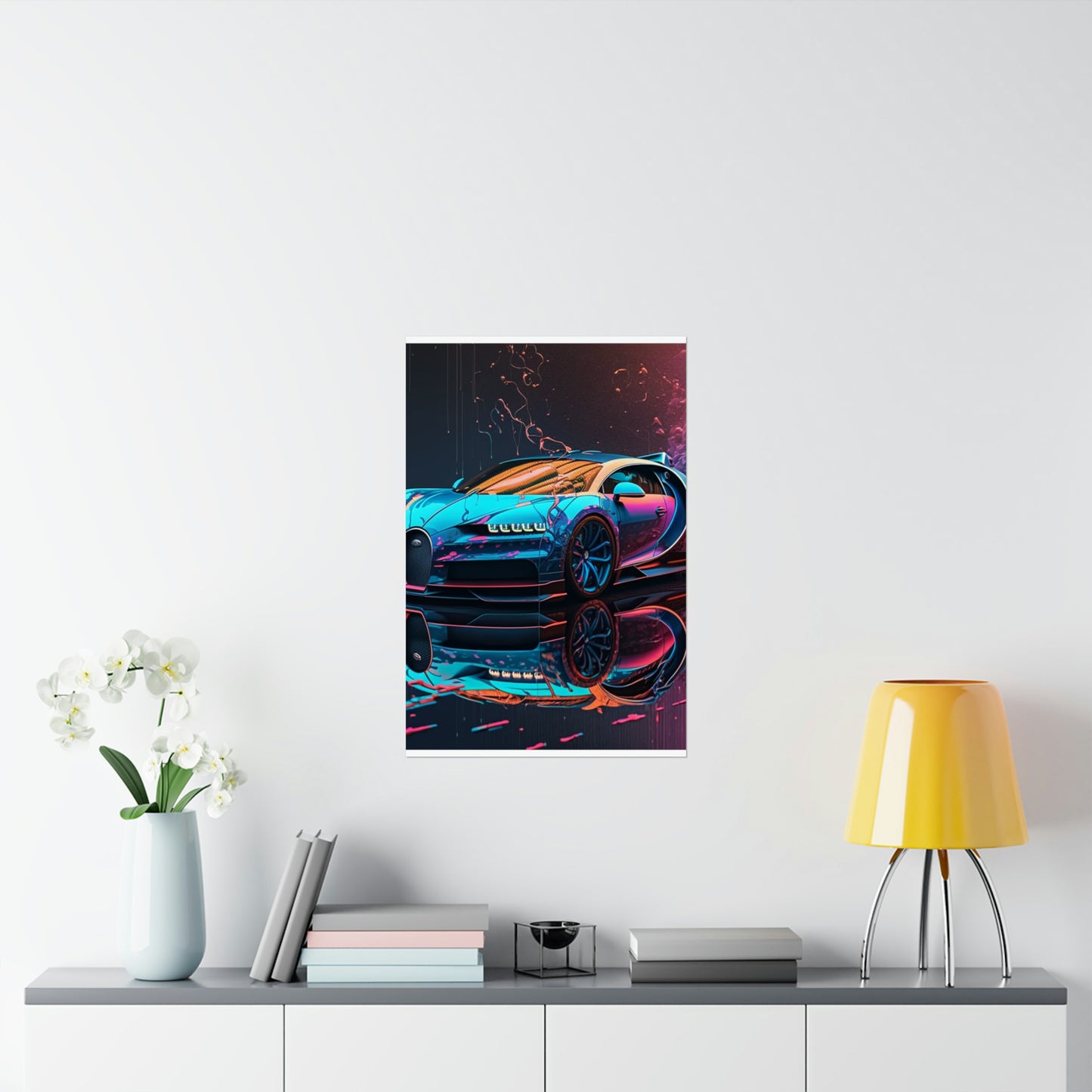 Premium Matte Vertical Posters Bugatti Neon Chiron 4