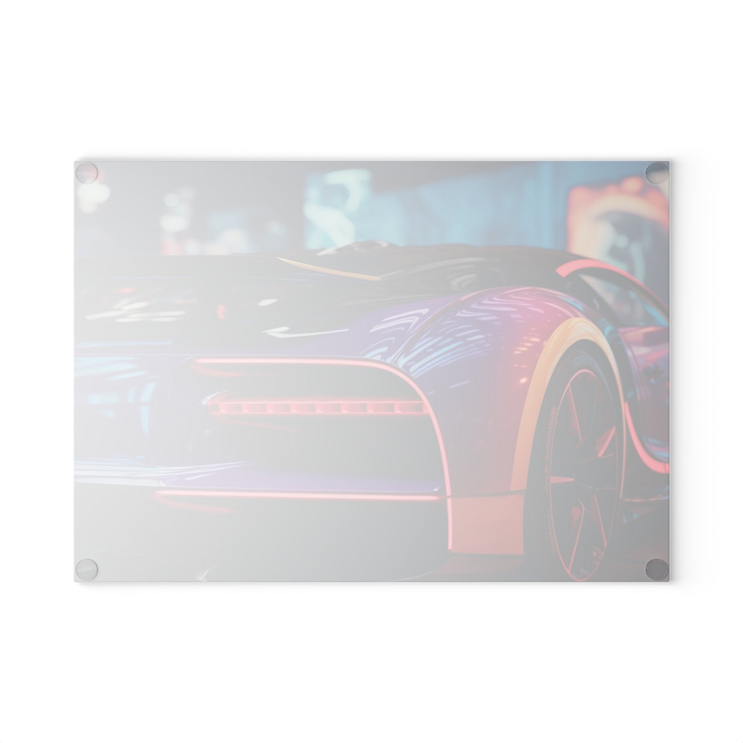 Glass Cutting Board Hyper Bugatti Neon Chiron 3