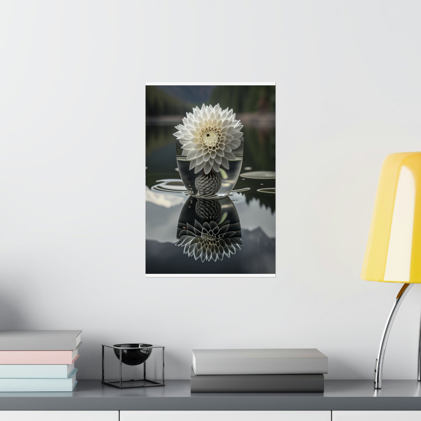 Premium Matte Vertical Posters White Dahlia 3