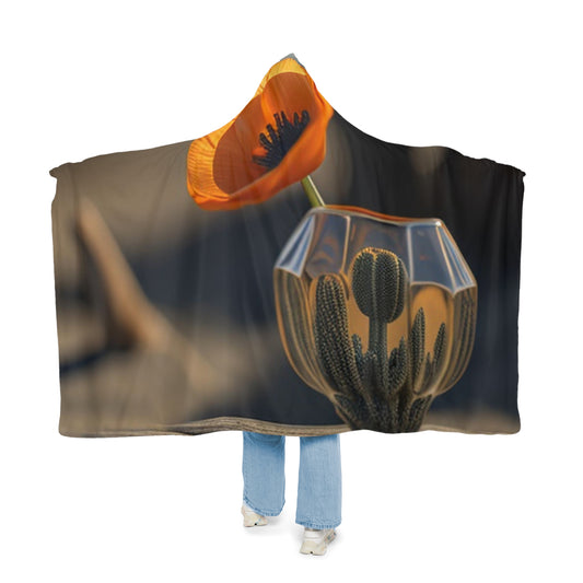 Snuggle Hooded Blanket Orange Poppy in a Vase 2