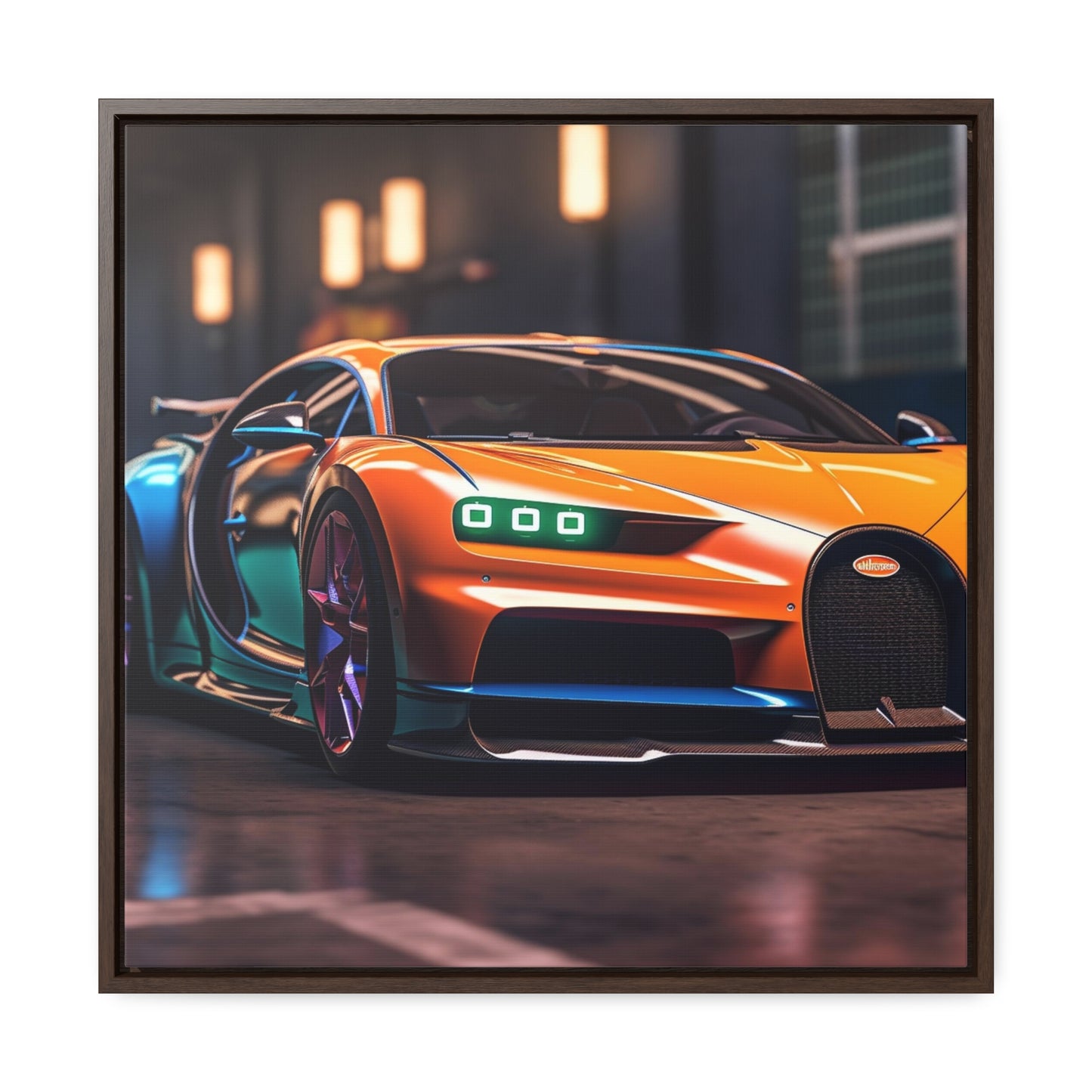 Gallery Canvas Wraps, Square Frame Hyper Bugatti Neon Chiron 1