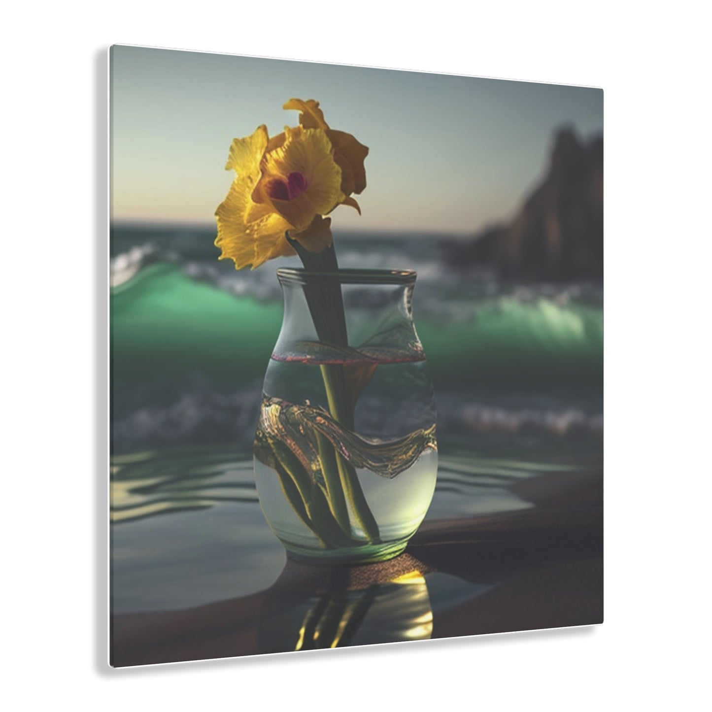 Acrylic Prints Yellow Gladiolus glass 1