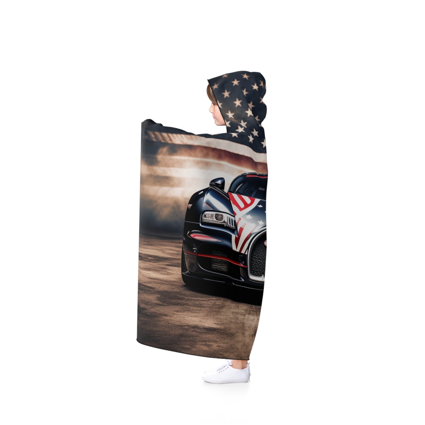 Hooded Blanket Bugatti American Flag 2