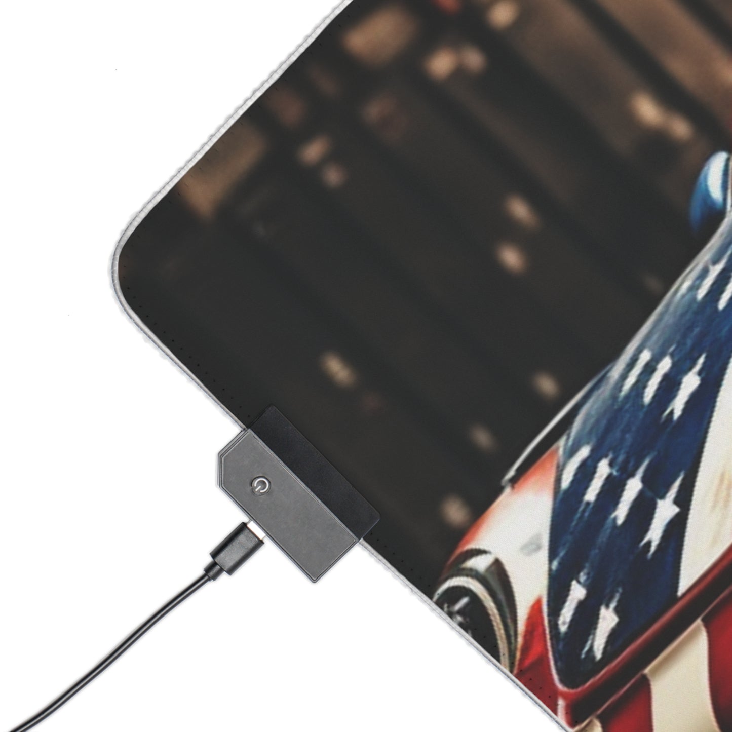 LED Gaming Mouse Pad American Flag Porsche 4