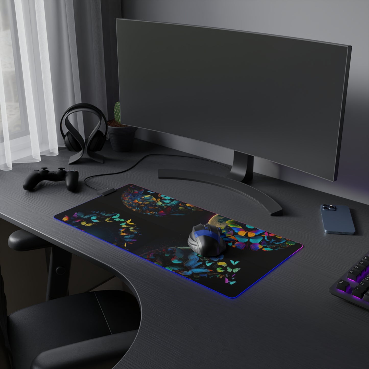 LED Gaming Mouse Pad Moon Butterfly 5