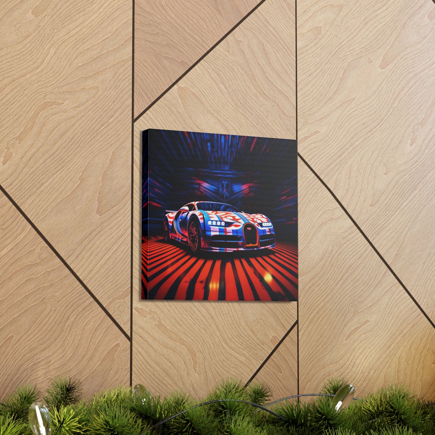 Canvas Gallery Wraps Macro Bugatti American Flag 1