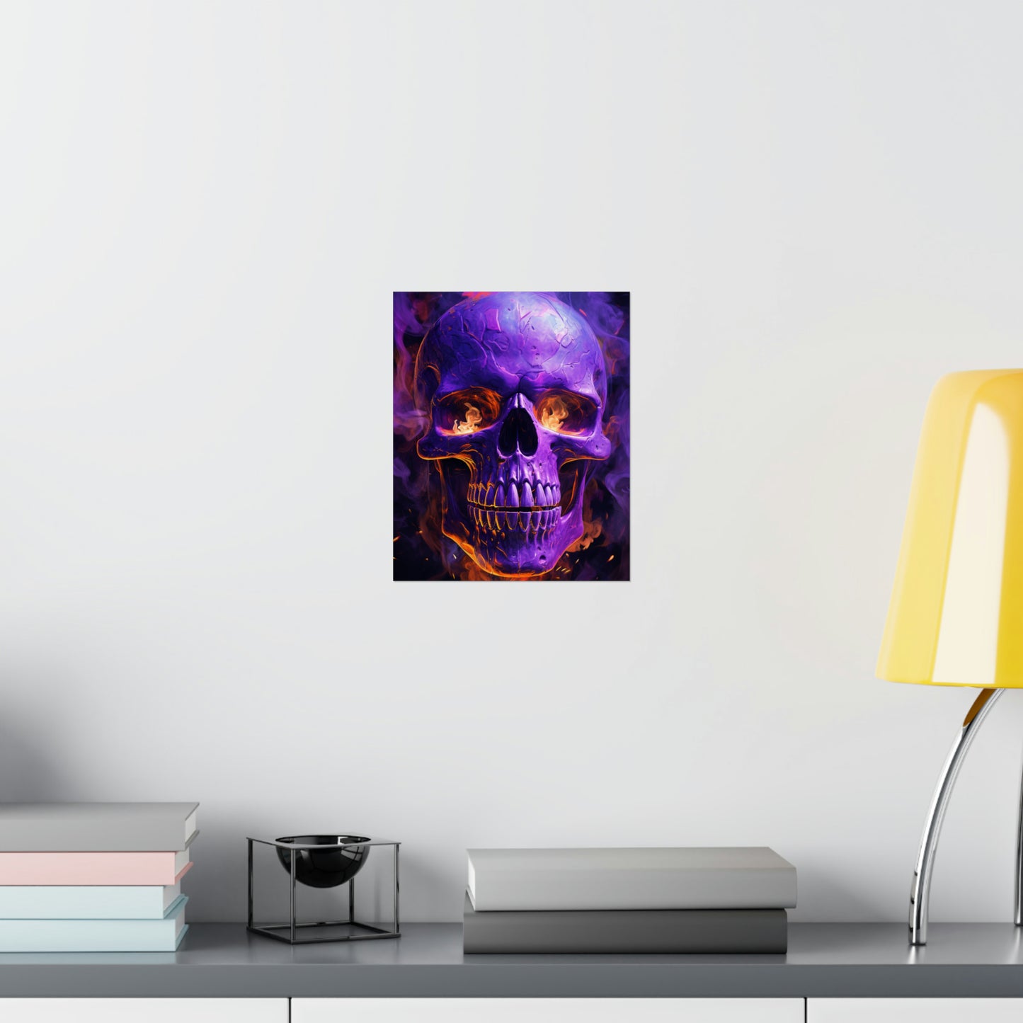 Premium Matte Vertical Posters Skull Flames 1