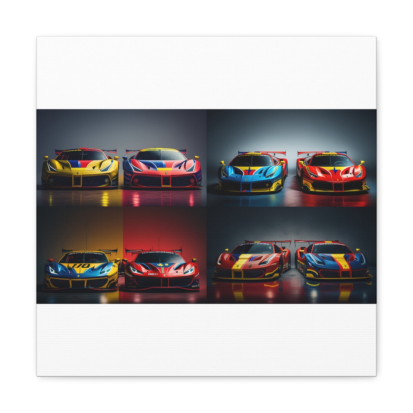 Canvas Gallery Wraps Ferrari Red Blue 5