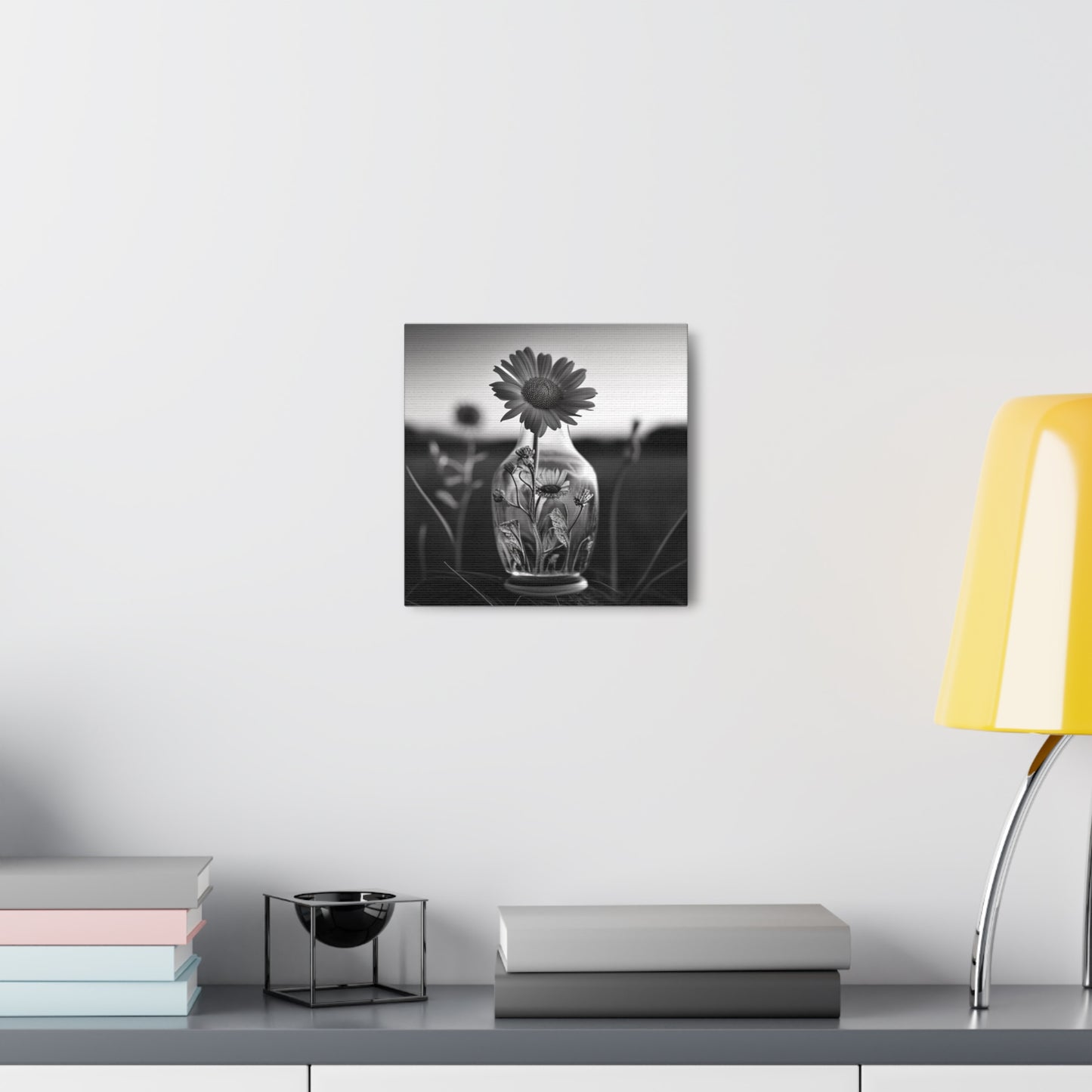 Canvas Gallery Wraps Yellw Sunflower in a vase 2