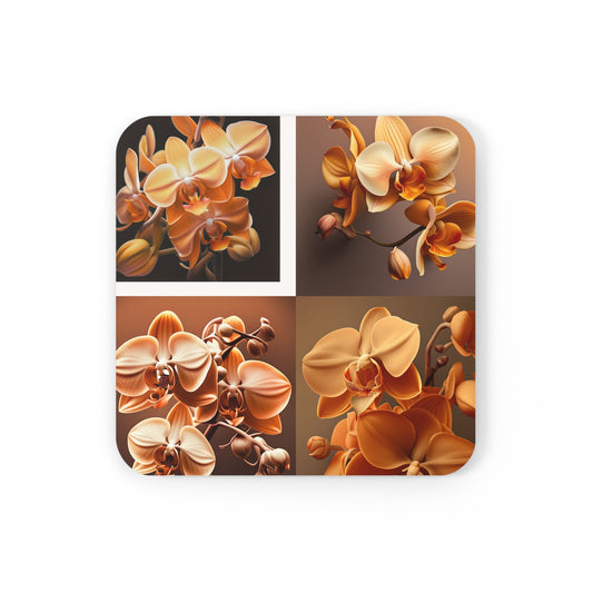 Corkwood Coaster Set orchid pedals 5