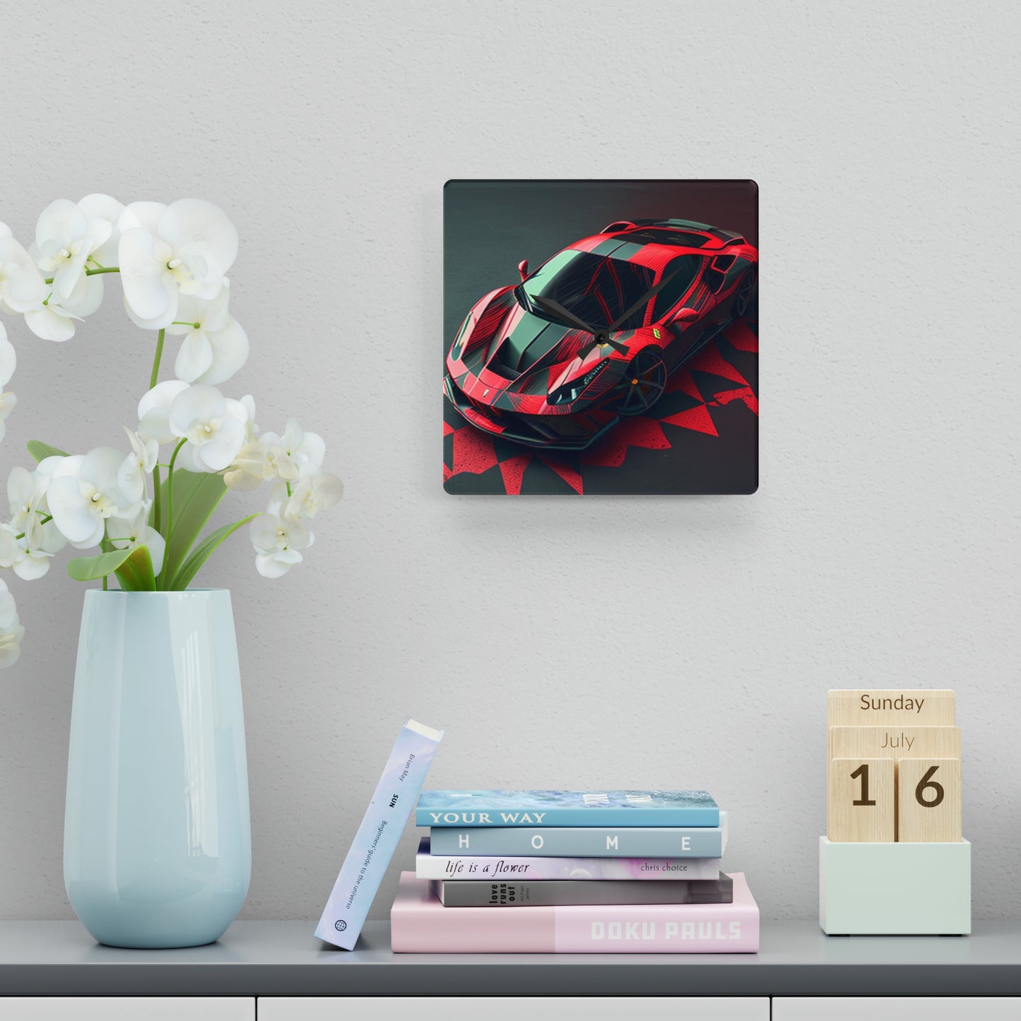 Acrylic Wall Clock Ferrari Hyper 2