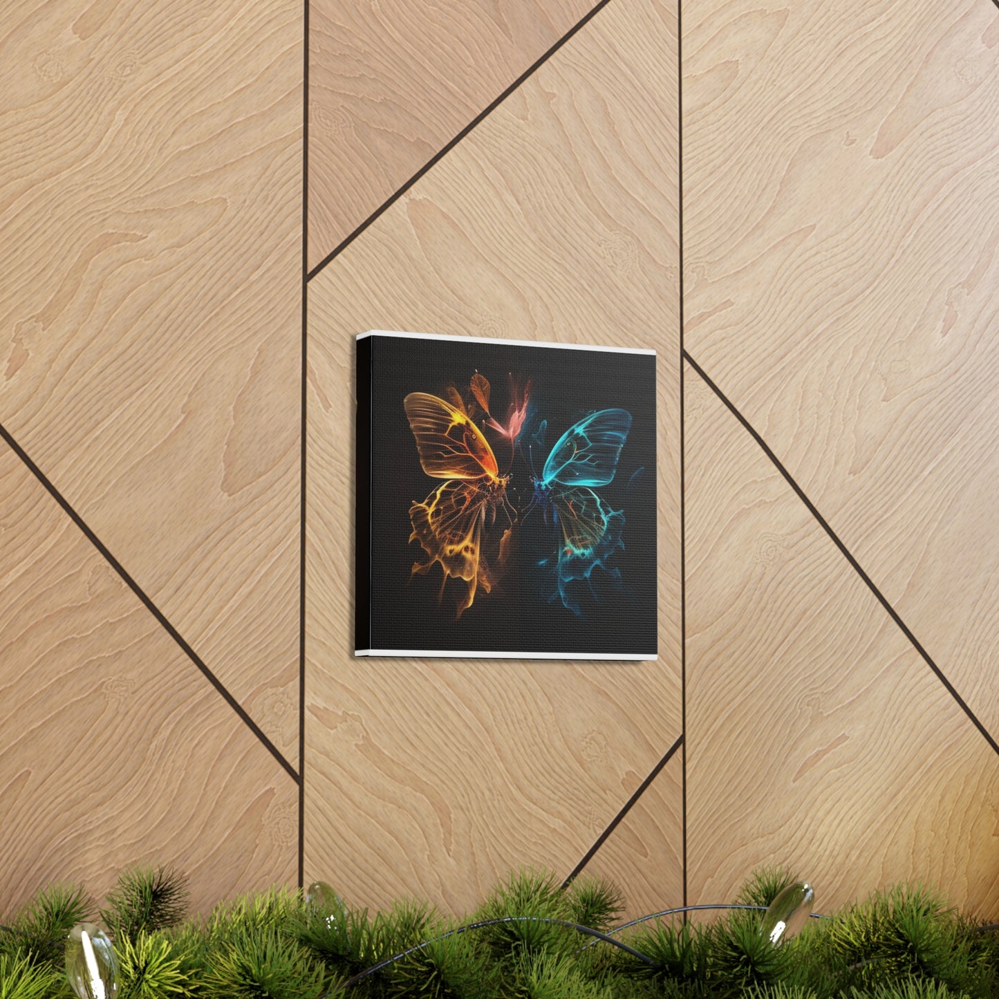 Canvas Gallery Wraps Kiss Neon Butterfly 4