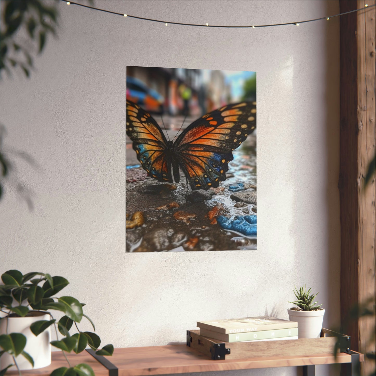 Premium Matte Vertical Posters Water Butterfly Street 4