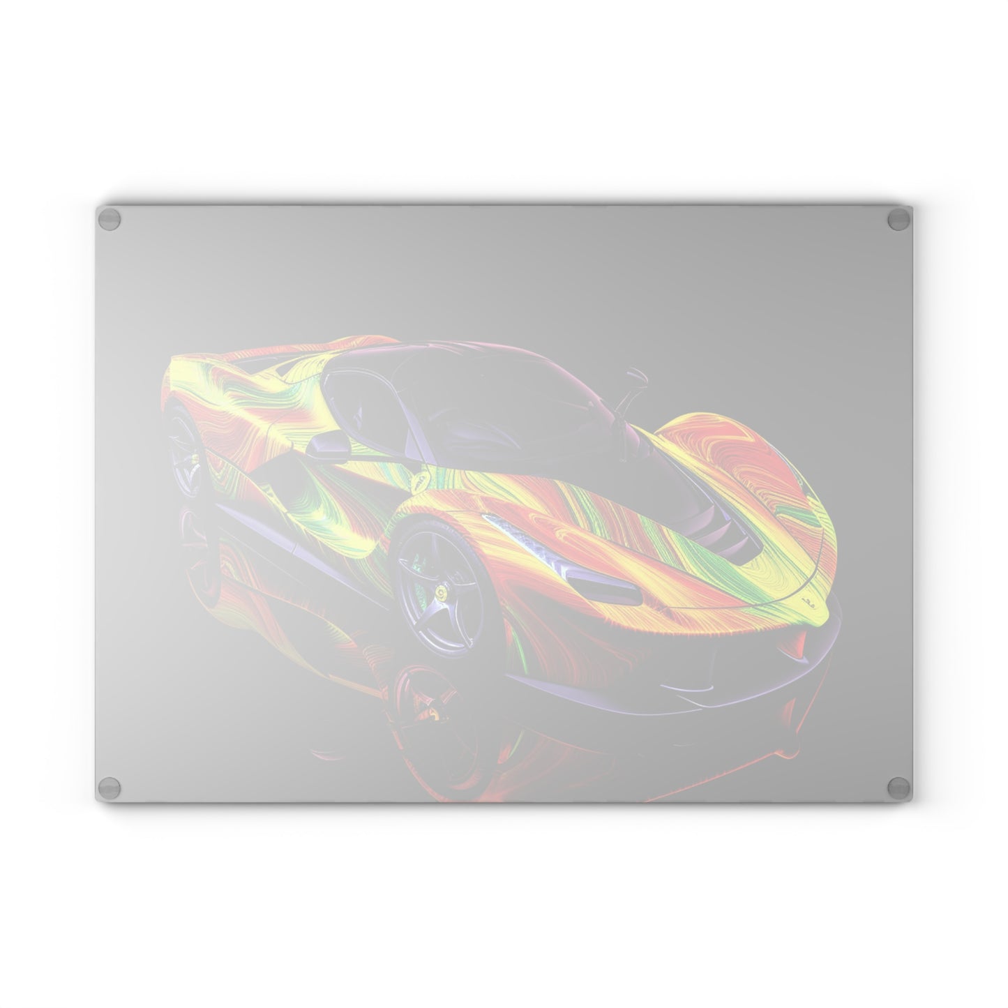 Glass Cutting Board Ferrari Neon 4