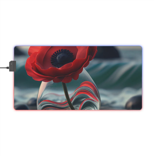 LED Gaming Mouse Pad Red Anemone in a Vase 1