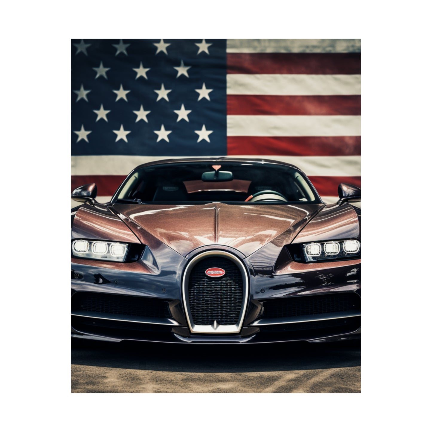 Premium Matte Vertical Posters Bugatti Flag 4