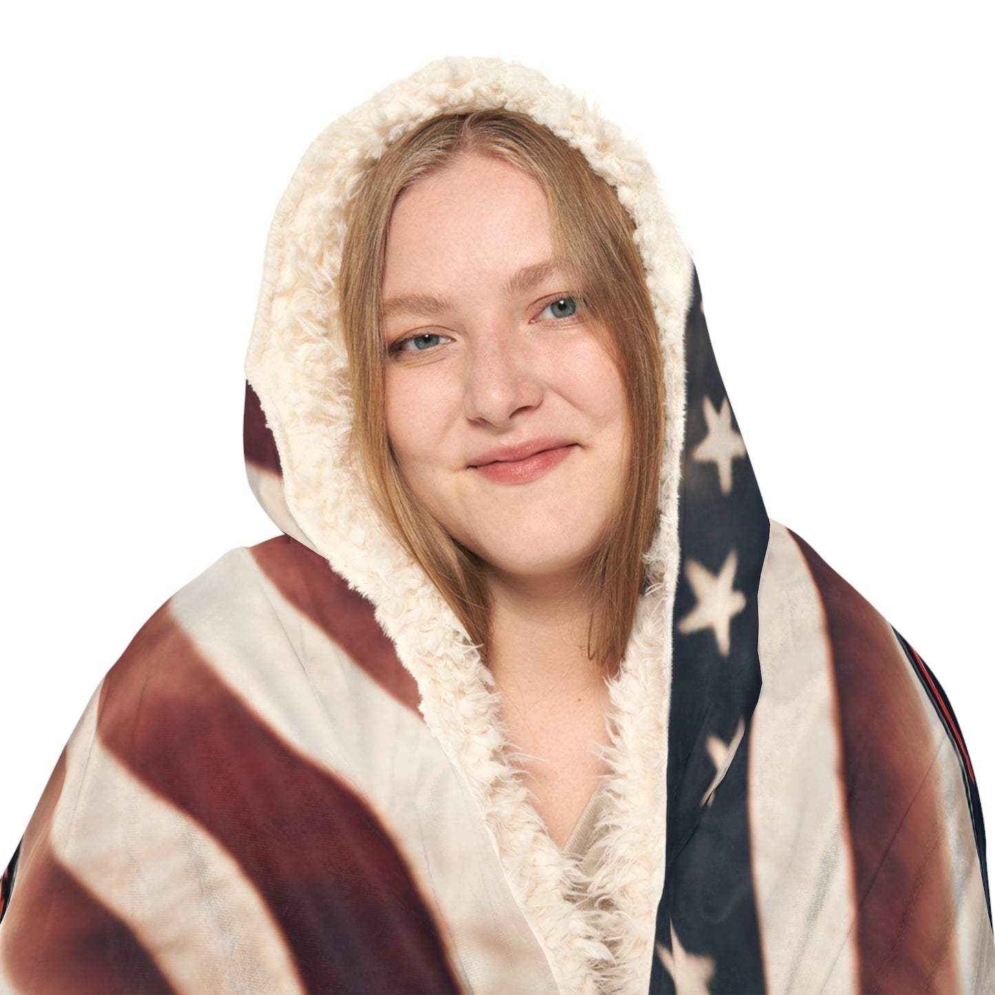 Snuggle Hooded Blanket Bugatti American Flag 2