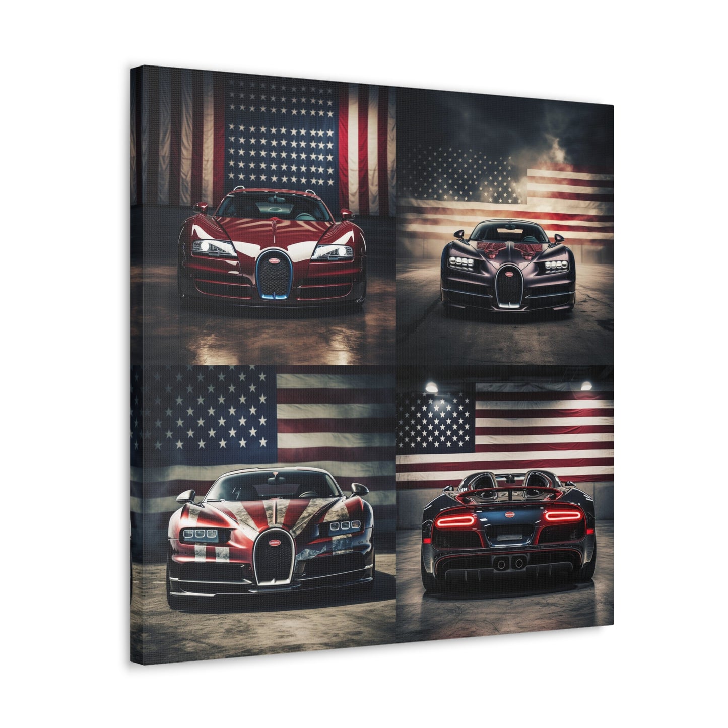 Canvas Gallery Wraps American Flag Background Bugatti 5