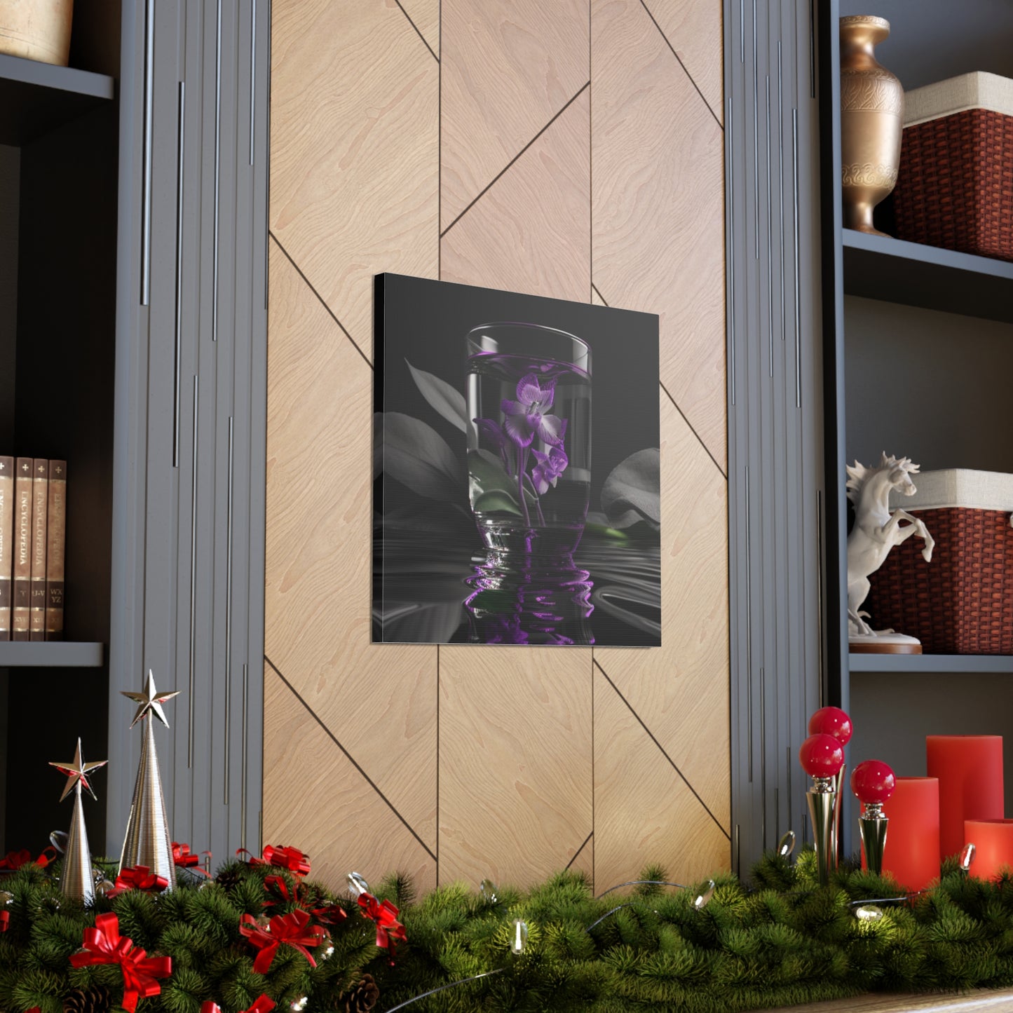 Canvas Gallery Wraps Purple Orchid Glass vase 1