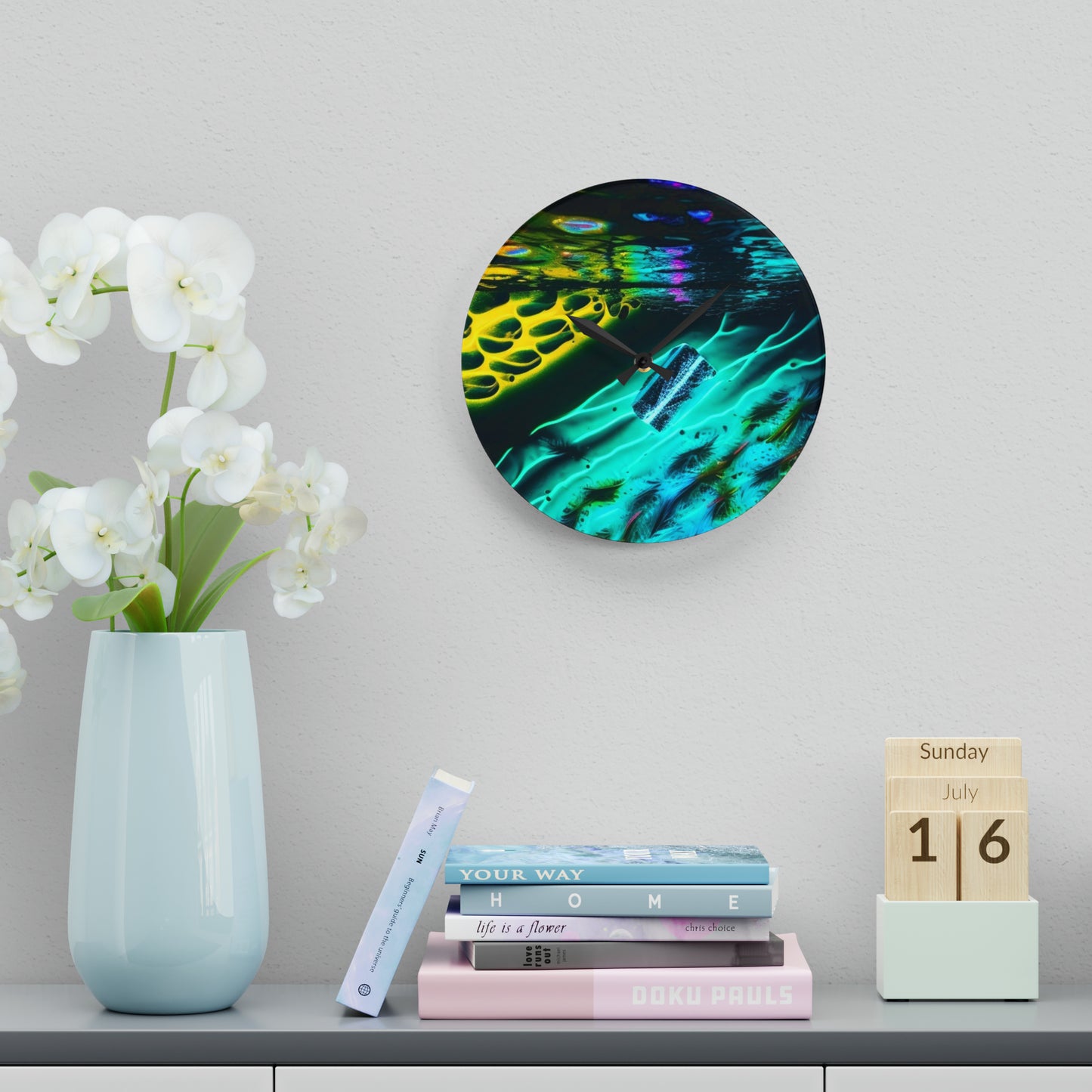 Acrylic Wall Clock Florescent Glow 2