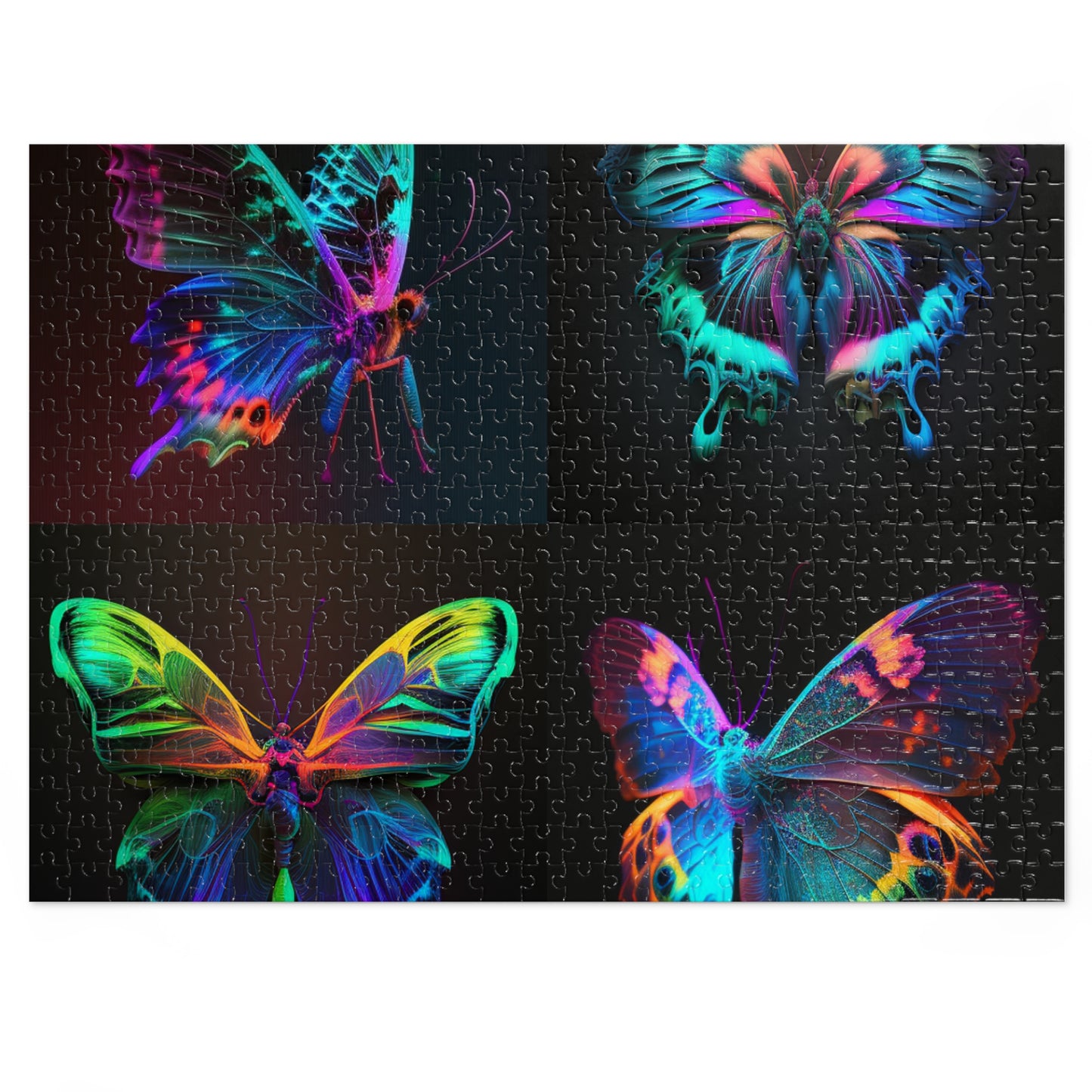 Jigsaw Puzzle (30, 110, 252, 500,1000-Piece) Raw Hyper Color Butterfly 5