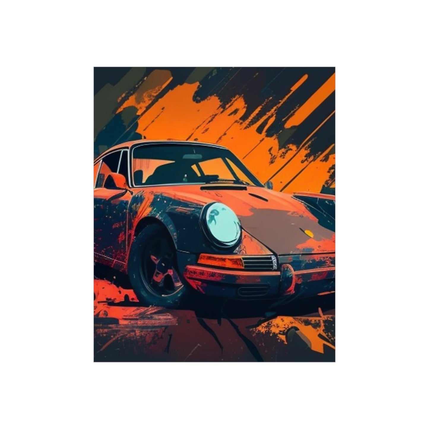 Premium Matte Vertical Posters Porsche Abstract 3