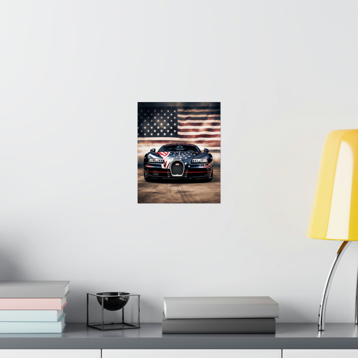 Premium Matte Vertical Posters Bugatti American Flag 2