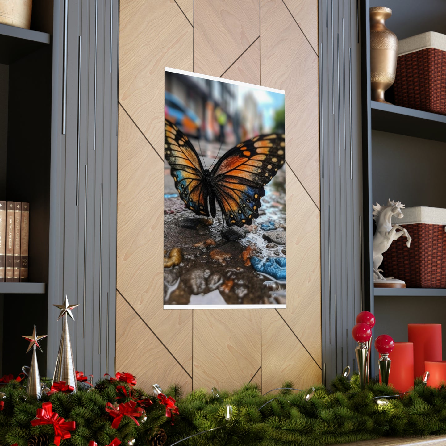 Premium Matte Vertical Posters Water Butterfly Street 4