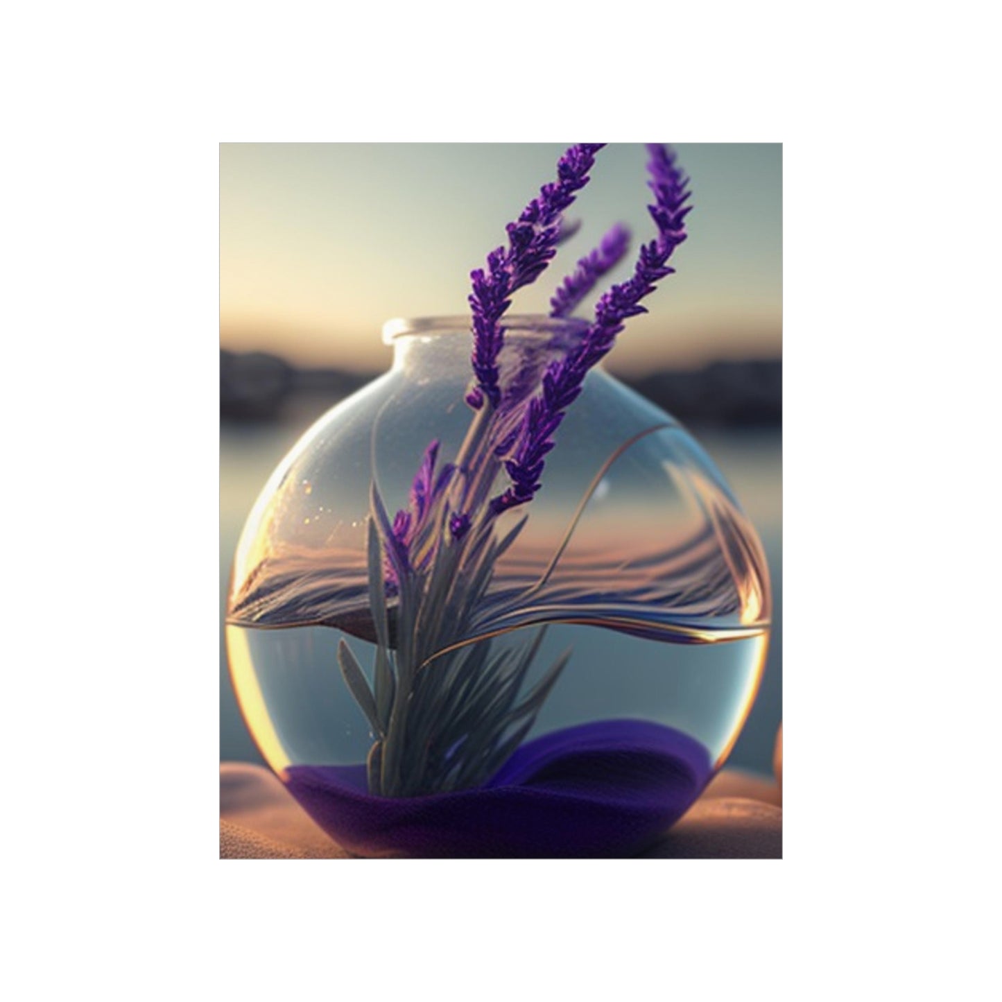 Premium Matte Vertical Posters Lavender in a vase 3