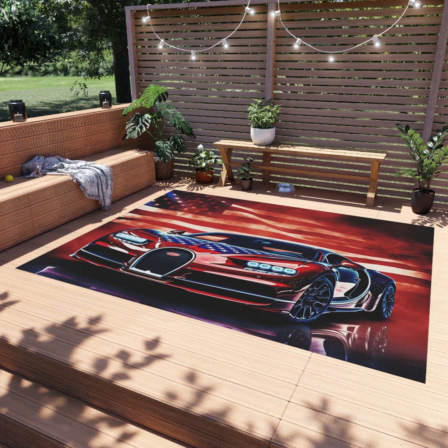 Outdoor Rug  Abstract American Flag Background Bugatti 3