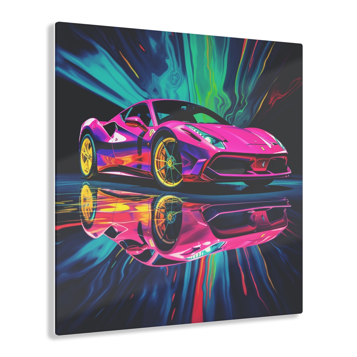 Acrylic Prints Pink Ferrari Macro 4